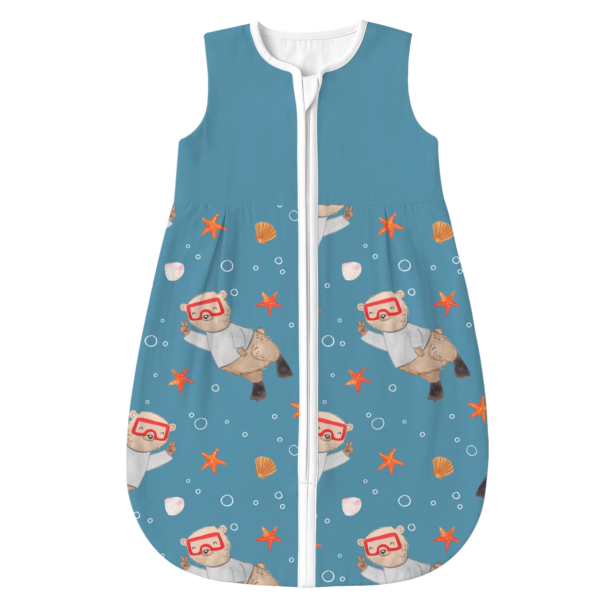 Schlafsack Baby Bär Tauchen Muster Babyschlafsack, Schlafsack Baby, Geschenk, Sport, Sportart, Hobby, Schenken, Danke, Dankeschön, Auszeichnung, Gewinn, Sportler, Dive, Tauchgang, Tauchen, Diving, Tauchschule, Schnorcheln