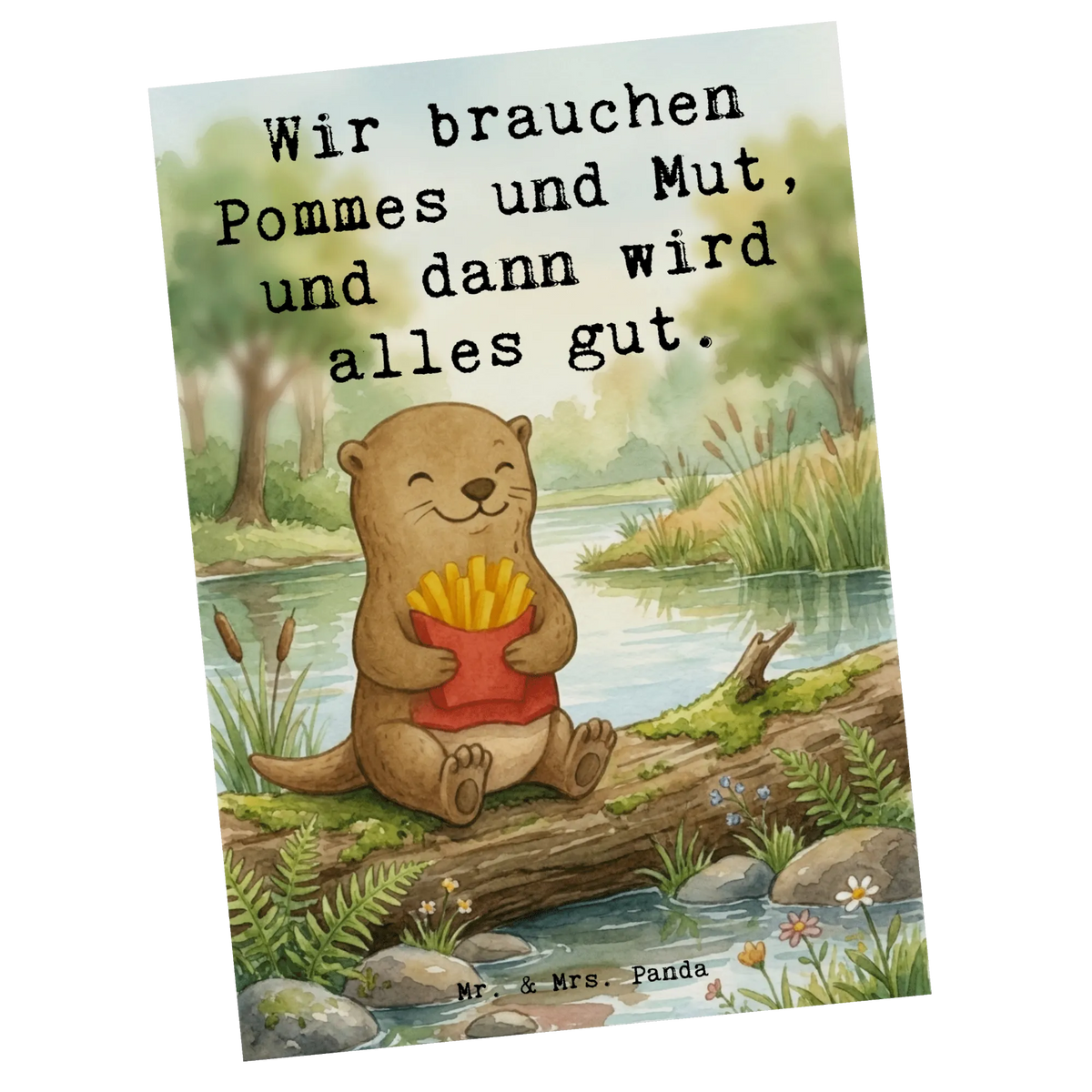 Postcard Otter Pommes Design Designkarte, Ansichtskarten, Motivkarte, Spruchkarte, Ansichtskarte, Fotokarte, Einzelkarte, Kunstkarte, Postkarten, Kunstkarten, Bildkarte, Grußkarte, Postkarte