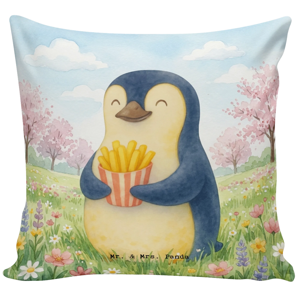40x40 Kissen Pinguin Frühling Pommes Design, Kuschelkissen 40x40