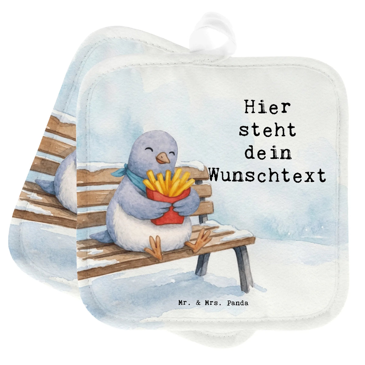 Personalisierte Topflappen Taube Winter Pommes Design Topfhandschuhe personalisiert, Topflappen Personalisiert, Küchenaccessoires personalisiert, Topflappen selbst gestalten, Topflappen bedrucken, Topfhandschuhe mit Namen, Topflappen Set Personalisiert, Küchenzubehör personalisiert, Personalisierte Topflappen, Personalisierte Topfhandschuhe, Küchentextilien personalisiert, Topflappen mit Namen