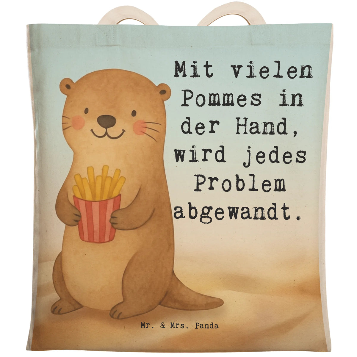 torba na zakupy Otter See Pommes Design Tragetasche, Mehrzwecktasche, Shoppingbag, großer shopper, Cityshopper, Stoffbeutel, Freizeittasche, Beutel Tasche, Einkaufstasche, Beutel, Taschen Shopper, Markttasche, Beuteltasche, Shoppingtasche, Tote Bag, Tasche, Einkaufsshoppinger, Alltagstasche, Stofftragetasche, Tragetasche Bedruckt, Tragetasche Mit Spruch, Shopping Bag, Stoffshopper, Große Einkaufstasche