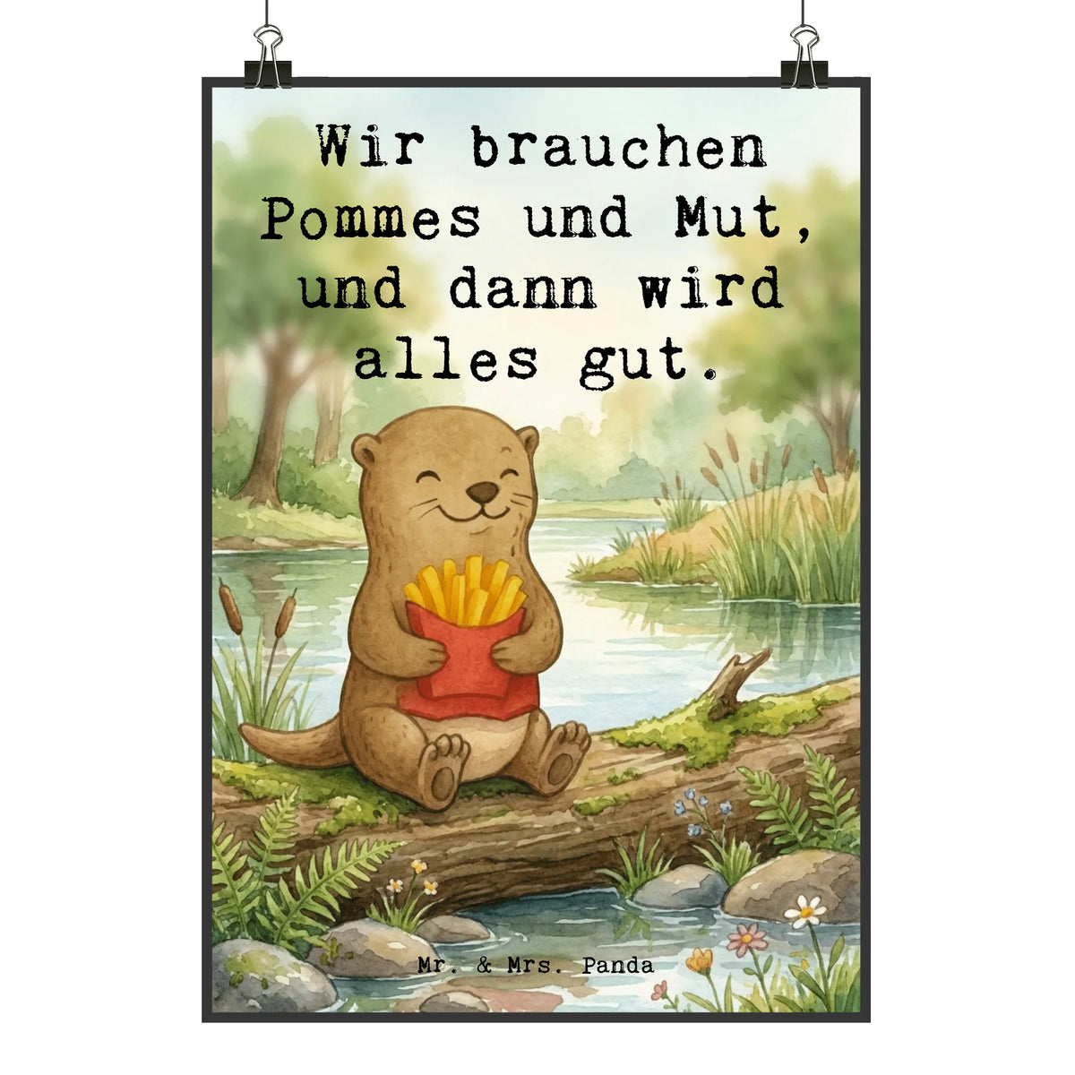 Poster Otter Pommes Design Wanddruck, Wandkunst, Panda Poster, Kunstdruck Poster, Grafikposter, Bild, Wanddeko Bild, Plakat, Design Poster, Deko Poster, Wandschmuck, Typografie Poster, Wanddekoration, Wanddeko, Designposter, Kunstposter, Kunstdruck, Mr. & Mrs. Panda Poster, Drucke, Posterdruck, Deko Bild, Wandbild