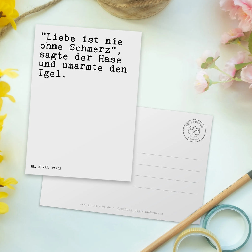 Postcard "Liebe ist nie ohne... Ansichtskarte, Karte, Geburtstagskarte, Grußkarte, Dankeskarte, Einladung, Einladung Geburtstag, Einladungskarten Geburtstag, Ansichtskarten, Geschenkkarte, Einladungskarte, Postkarte, Spruch, Sprüche, lustige Sprüche, Weisheiten, Zitate, Spruch Geschenke, Spruch Sprüche Weisheiten Zitate Lustig Weisheit Worte