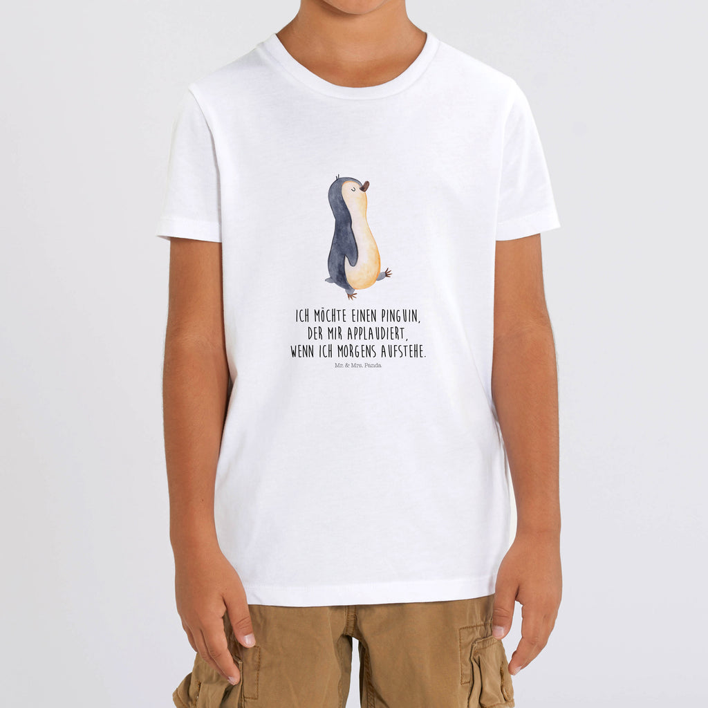 Organic Kinder T-Shirt Pinguin marschieren Kinder T-Shirt, Kinder T-Shirt Mädchen, Kinder T-Shirt Jungen, Pinguin, Pinguine, Frühaufsteher, Langschläfer, Bruder, Schwester, Familie
