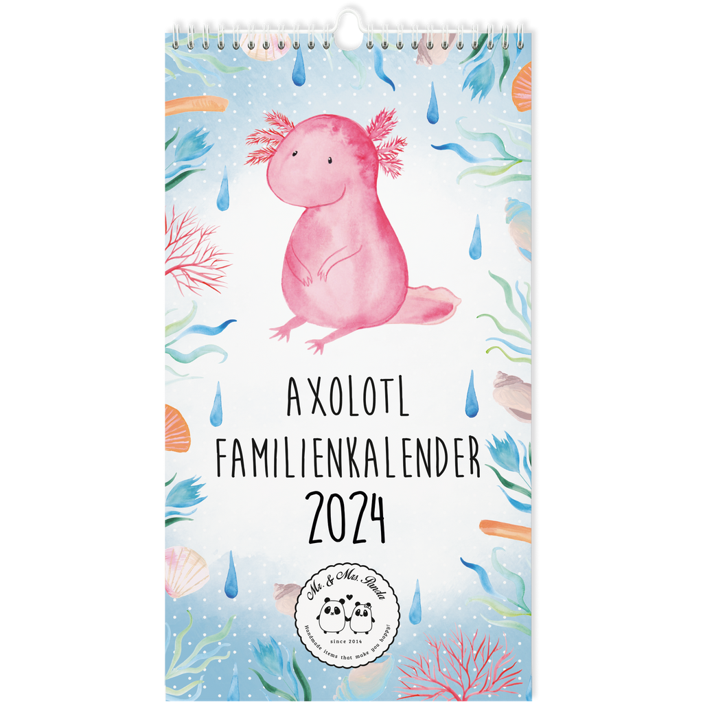 Familienkalender 2024 Axolotl Collection Familienplaner, Kalender, Jahreskalender, Terminplaner, Kalender mit Feiertagen, Axolotl, Molch