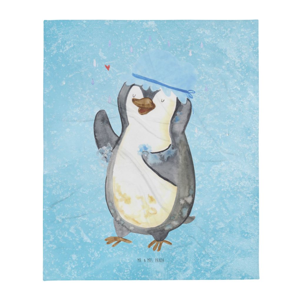 Kuscheldecke Pinguin duscht Decke, Wohndecke, Tagesdecke, Wolldecke, Sofadecke, Pinguin, Pinguine, Dusche, duschen, Lebensmotto, Motivation, Neustart, Neuanfang, glücklich sein