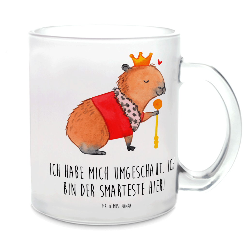 Teetasse Capybara König Teetasse, Teeglas, Teebecher, Tasse mit Henkel, Tasse, Glas Teetasse, Teetasse aus Glas, Tiermotive, Gute Laune, lustige Sprüche, Tiere, Capybara, König