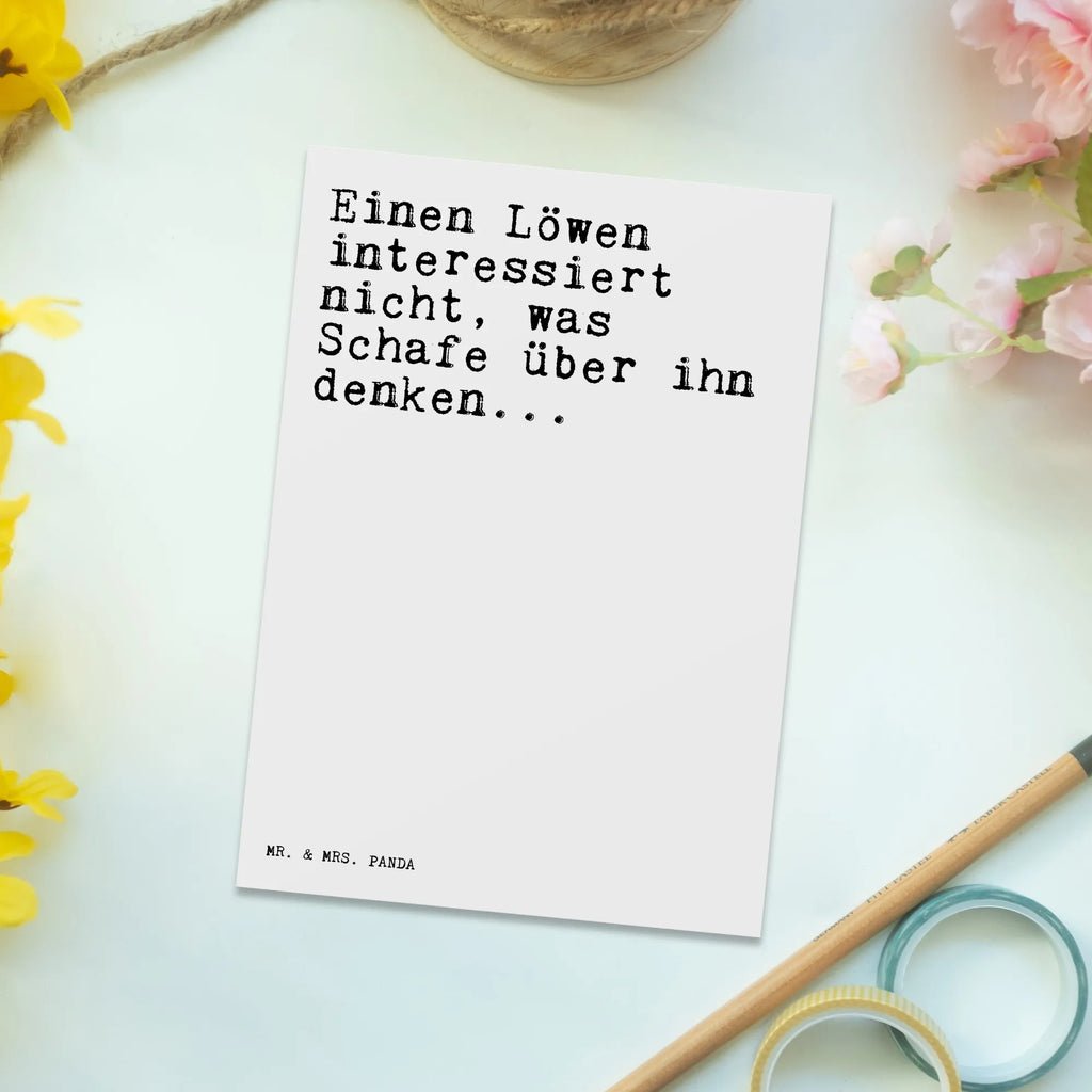 Postcard Einen Löwen interessiert nicht,... card, Postcard, gift card, invitation card, postcards, letter, paper, invitation, gift, saying, sayings, funny, wisdom, quotes, Sayings Proverbs Wisdom Quotes Funny Wisdom Words