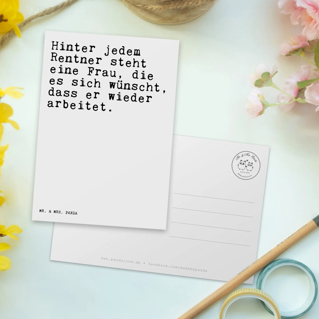 Postcard Hinter jedem Rentner steht... invitation, card, paper, gift card, invitation card, letter, Postcard, gift, postcards, saying, sayings, funny, wisdom, quotes, Sayings Proverbs Wisdom Quotes Funny Wisdom Words