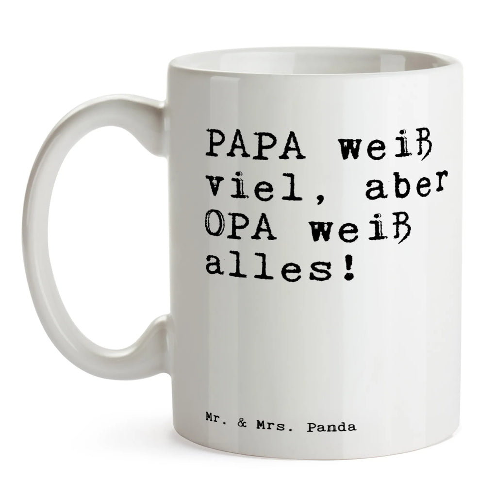 Mug PAPA weiß viel, aber... Tasse, Geschenktasse, Kaffeetasse, Bürotasse, Porzellantasse, Tasse mit Zitaten, Teetasse, Keramiktasse, Tasse mit Motiven, Spruch, Sprüche, lustige Sprüche, Weisheiten, Zitate, Spruch Geschenke, Spruch Sprüche Weisheiten Zitate Lustig Weisheit Worte