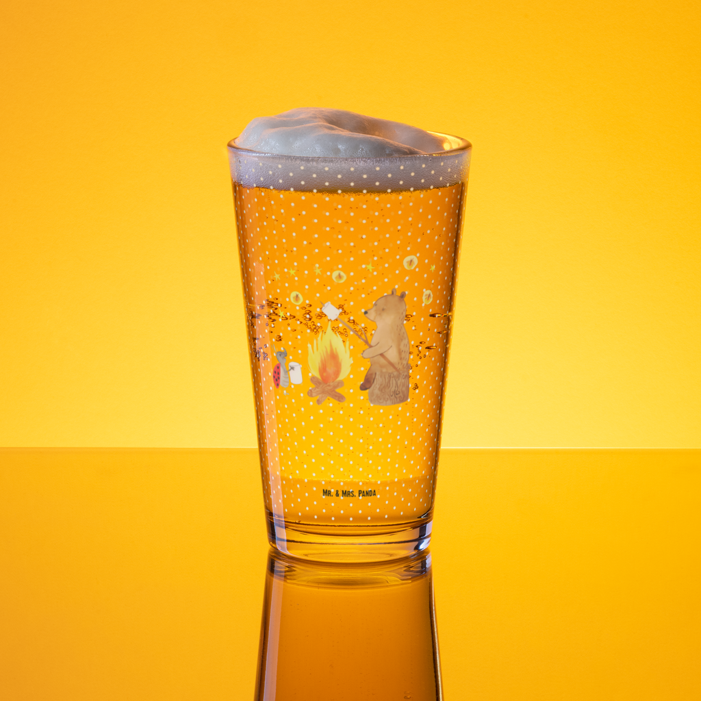 Premium Trinkglas Bär & Marienkäfer Lagerfeuer Trinkglas, Glas, Pint Glas, Bierglas, Cocktail Glas, Wasserglas, Bär, Teddy, Teddybär, Lagerfeuer