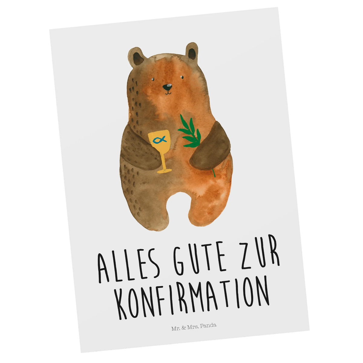 Postcard bear confirmation teddy bear, cuddly toy, confirmation, service, evangelic, church