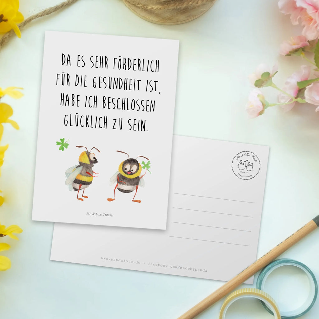 Postcard bumblebees shamrock kunstkarte, Fotokarte, Postkarte, Kunstkarten, Ansichtskarte, spruchkarte, Designkarte, bildkarte, Ansichtskarten, einzelkarte, Postkarten, Grußkarte, Motivkarte, Tiere, Tiermotive, Lustige Sprüche, Gute Laune, glücklich sein, Spruch schön, Biene, glücklich Werden, Hummel, Spruch Positiv, Spruch Fröhlich, Biene Deko