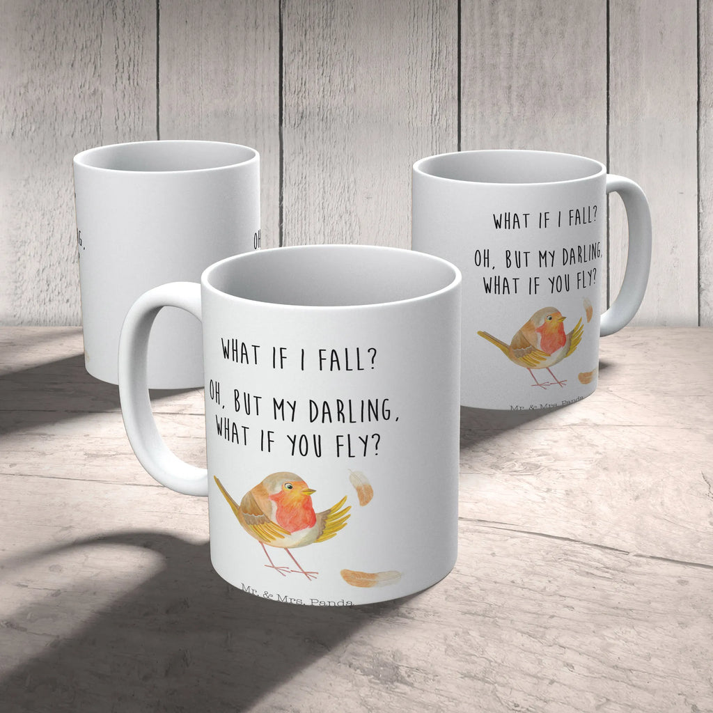Mug robin feathers Tasse mit Zitaten, Porzellantasse, Kaffeetasse, Bürotasse, Keramiktasse, Teetasse, Tasse mit Motiven, Geschenktasse, Tasse, Tiermotive, Gute Laune, lustige Sprüche, Tiere, Motivationsbilder, Vogel, Rotkehlchen, Spruch Mut, Spruch Motivation, fliegen, Motivation Sprüche, What if i fall