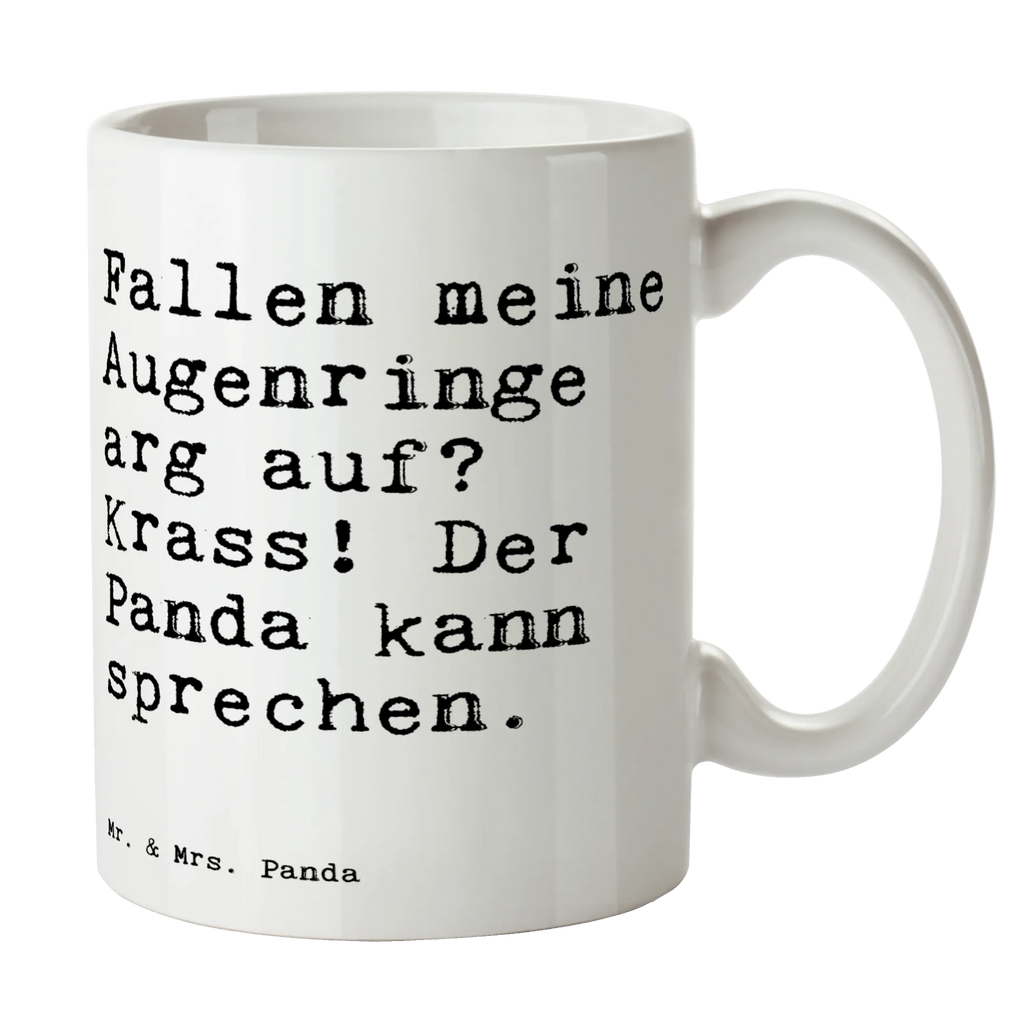 Tasse Sprüche und Zitate Fallen meine Augenringe arg auf? Krass! Der Panda kann sprechen. Tasse mit Motiven, Bürotasse, Porzellantasse, Tasse mit Zitaten, Teetasse, Keramiktasse, Geschenktasse, Kaffeetasse, Tasse, Spruch, Sprüche, lustige Sprüche, Weisheiten, Zitate, Spruch Geschenke, Spruch Sprüche Weisheiten Zitate Lustig Weisheit Worte