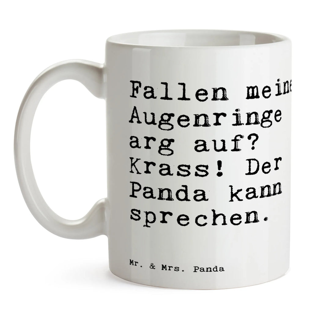 Tasse Sprüche und Zitate Fallen meine Augenringe arg auf? Krass! Der Panda kann sprechen. Tasse mit Motiven, Bürotasse, Porzellantasse, Tasse mit Zitaten, Teetasse, Keramiktasse, Geschenktasse, Kaffeetasse, Tasse, Spruch, Sprüche, lustige Sprüche, Weisheiten, Zitate, Spruch Geschenke, Spruch Sprüche Weisheiten Zitate Lustig Weisheit Worte
