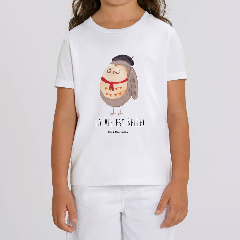 Organic Kinder T-Shirt Eule Französisch Kinder T-Shirt, Kinder T-Shirt Mädchen, Kinder T-Shirt Jungen, Eule, Eulen, Eule Deko, Owl, hibou, La vie est belle, das Leben ist schön, Spruch schön, Spruch Französisch, Frankreich