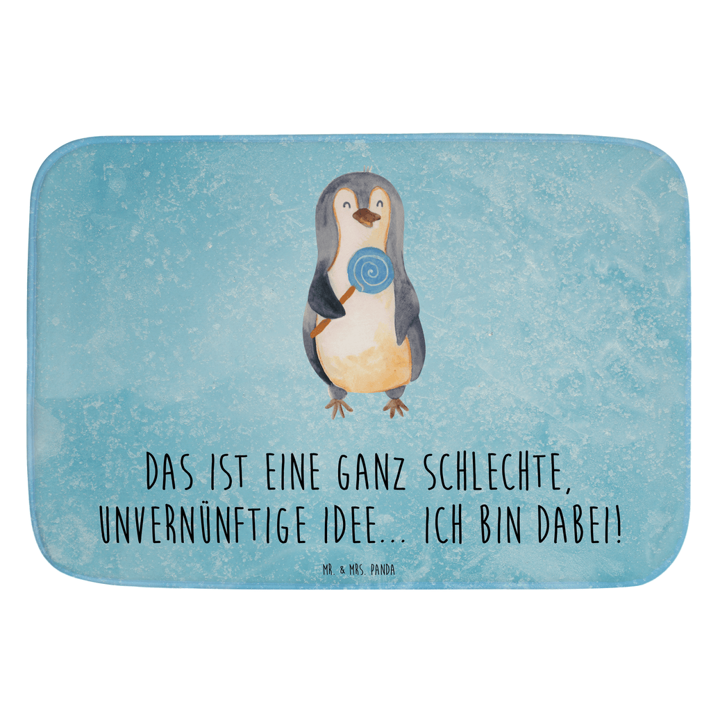 Badvorleger Pinguin Lolli Badematte, Badteppich, Duschvorleger, Badezimmerteppich, Badezimmermatte, Badvorleger, Duschmatte, Duschteppich, Pinguin, Pinguine, Lolli, Süßigkeiten, Blödsinn, Spruch, Rebell, Gauner, Ganove, Rabauke