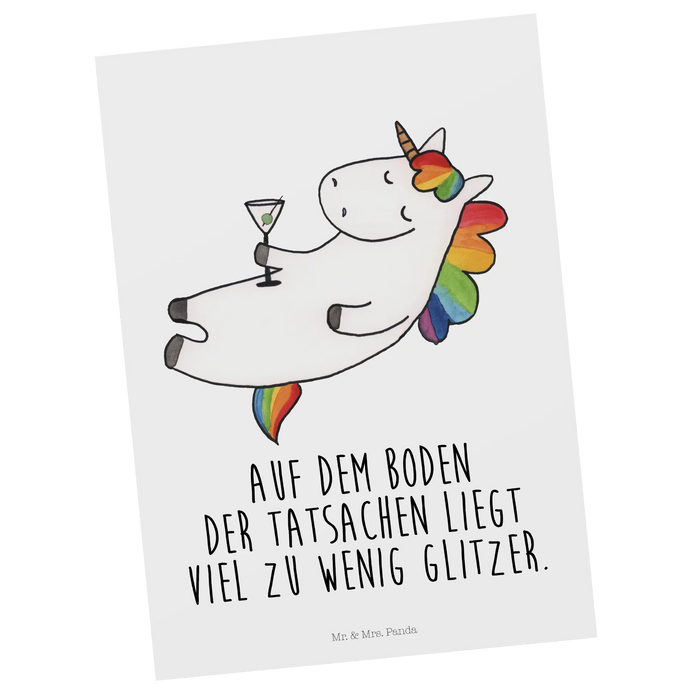Postkarte Einhorn Cocktail