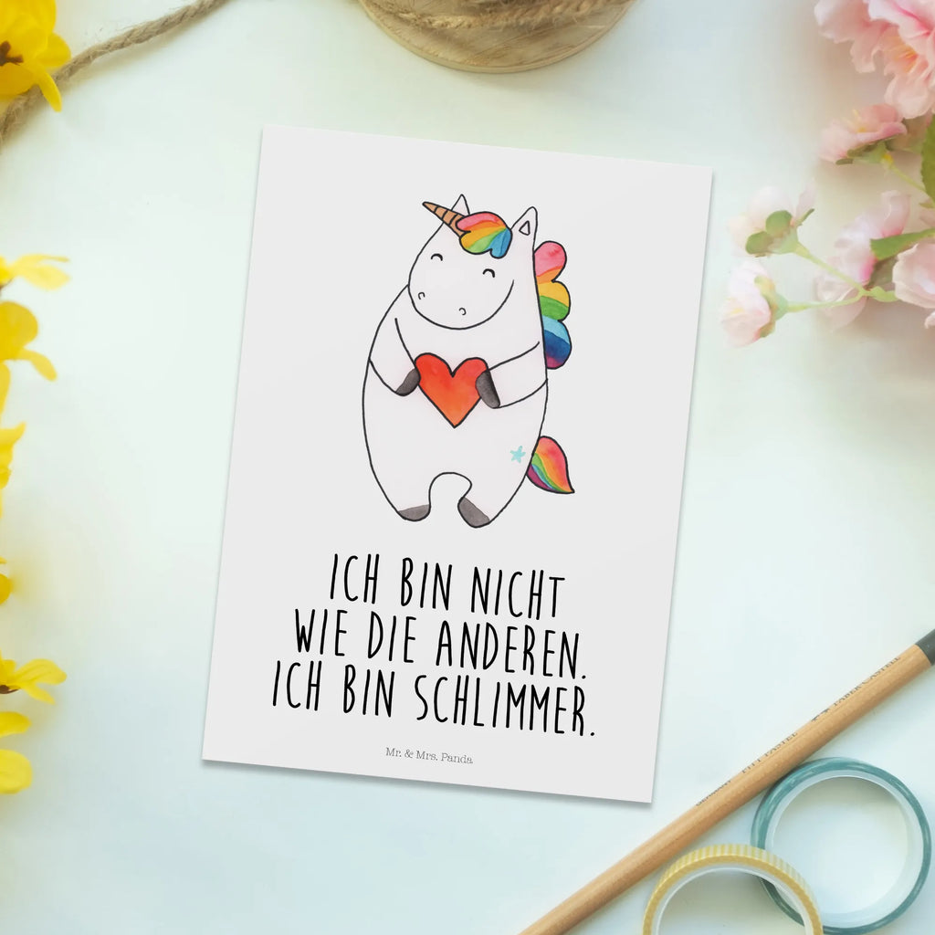 Pocztówka Jednorożec serce Dankeskarte, Geschenkkarte, Einladung, Karte, Ansichtskarten, Einladungskarte, Einladungskarten Geburtstag, Einladung Geburtstag, Ansichtskarte, Grußkarte, Postkarte, Geburtstagskarte, Einhorn, Einhörner, Einhorn Deko, Unicorn, lustig, Herz, anders, witzig, Freundin, schlimm, bunt, böse