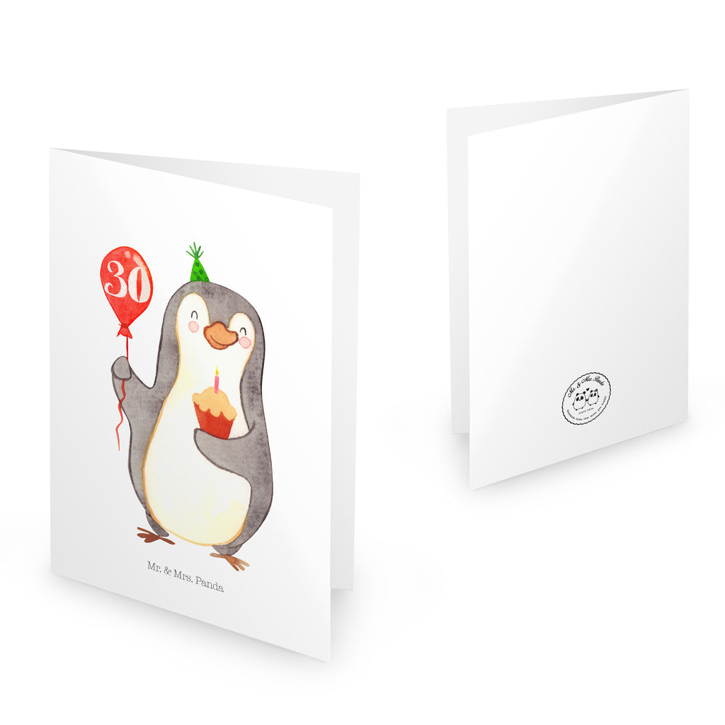 Geburtstagskarte 30. Geburtstag Pinguin Luftballon – Mr. & Mrs. Panda