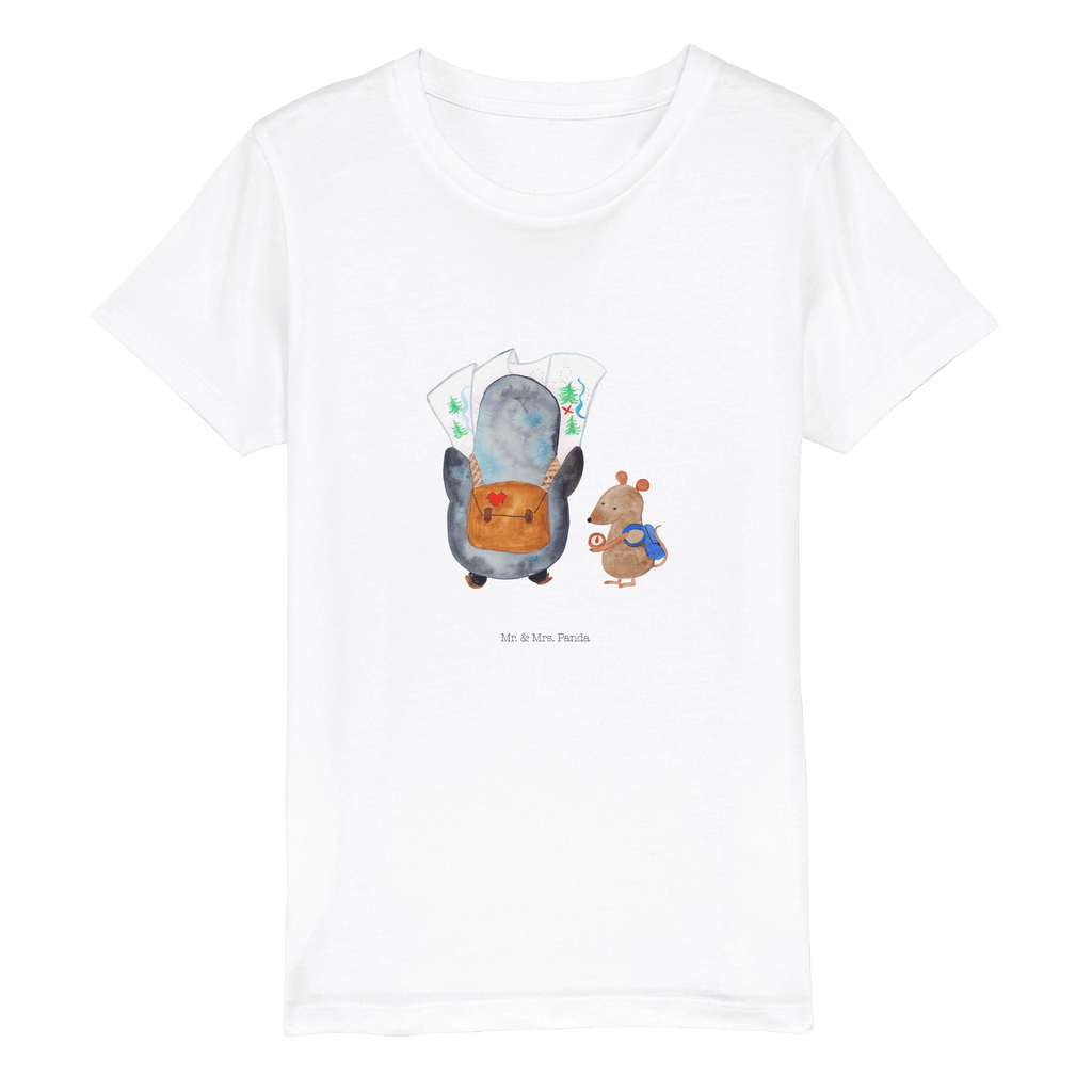 Organic Kinder T-Shirt Pinguin & Maus Wanderer Kinder T-Shirt, Kinder T-Shirt Mädchen, Kinder T-Shirt Jungen, Pinguin, Pinguine, Abenteurer, Abenteuer, Roadtrip, Ausflug, Wanderlust, wandern