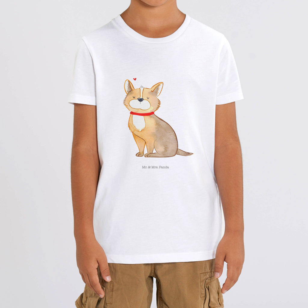 Organic Kinder T-Shirt Hundeglück Kinder T-Shirt, Kinder T-Shirt Mädchen, Kinder T-Shirt Jungen, Hund, Hundemotiv, Haustier, Hunderasse, Tierliebhaber, Hundebesitzer, Sprüche, Corgie, Hundeliebe, Spruch, Hundemama, Liebe
