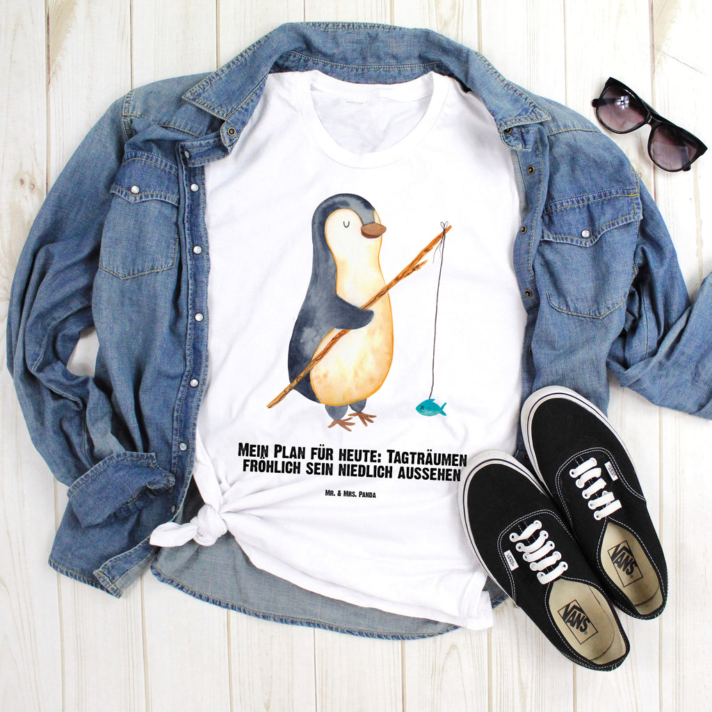 Personalisiertes T-Shirt Pinguin Angler T-Shirt Personalisiert, T-Shirt mit Namen, T-Shirt mit Aufruck, Männer, Frauen, Pinguin, Pinguine, Angeln, Angler, Tagträume, Hobby, Plan, Planer, Tagesplan, Neustart, Motivation, Geschenk, Freundinnen, Geschenkidee, Urlaub, Wochenende