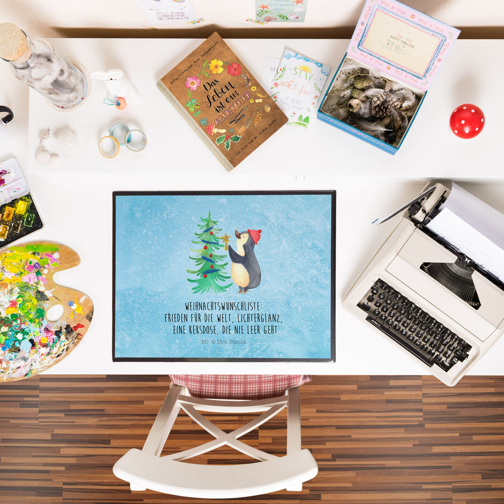 Schreibtischunterlage Pinguin Weihnachtsbaum Schreibunterlage, Schreibtischauflage, Bürobedarf, Büroartikel, Schreibwaren, Schreibtisch Unterlagen, Schreibtischunterlage Groß, Winter, Weihnachten, Weihnachtsdeko, Nikolaus, Advent, Heiligabend, Wintermotiv, Pinguin