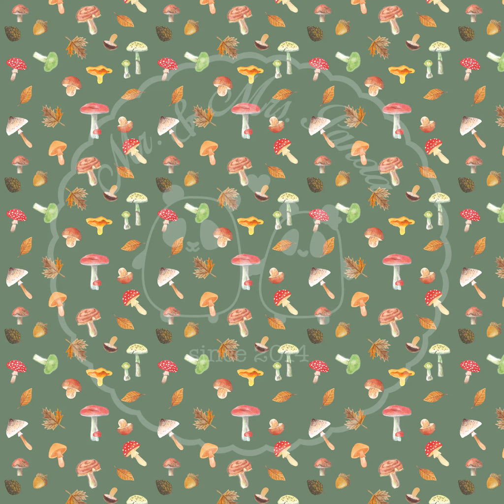 Sherpa cuddly blanket Mushroom Forest Pilze, Wald, Pilz Muster, Laub Muster