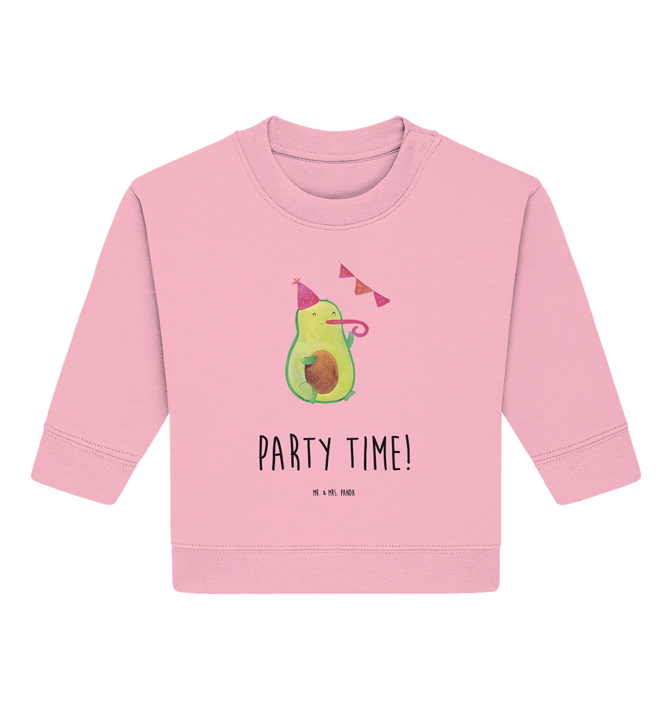 Organic Baby Pullover Avocado Party Zeit Wunderschöner Baby Pullover /Sweatshirt von Mr. & Mrs. Panda <br /><br />Material: <br />- 85 % Baumwolle (Bio-Qualität, ringgesponnen, gekämmt)<br />- 15 % Polyester (recycelt)</li><li>Grammatur: 280 g/m²<br />- Schnitt: normale Passform</li><li>Eingesetzte Ärmel<br />- Knopfleiste mit 1 gleichfarbigen Druckknopf und 1 verdeckten Druckknopf an Schulter für einfacheres Anziehen, Avocado, Veggie, Vegan, Gesund