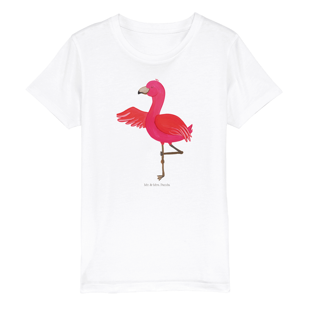 Organic Kinder T-Shirt Flamingo Yoga Kinder T-Shirt, Kinder T-Shirt Mädchen, Kinder T-Shirt Jungen, Flamingo, Vogel, Yoga, Namaste, Achtsamkeit, Yoga-Übung, Entspannung, Ärger, Aufregen, Tiefenentspannung