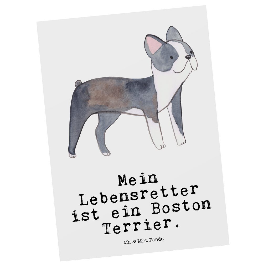 Postkarte Boston Terrier Lebensretter Postkarte, Karte, Geschenkkarte, Grußkarte, Einladung, Ansichtskarte, Geburtstagskarte, Einladungskarte, Dankeskarte, Hund, Hunderasse, Rassehund, Hundebesitzer, Geschenk, Tierfreund, Schenken, Welpe, Boston Terrier