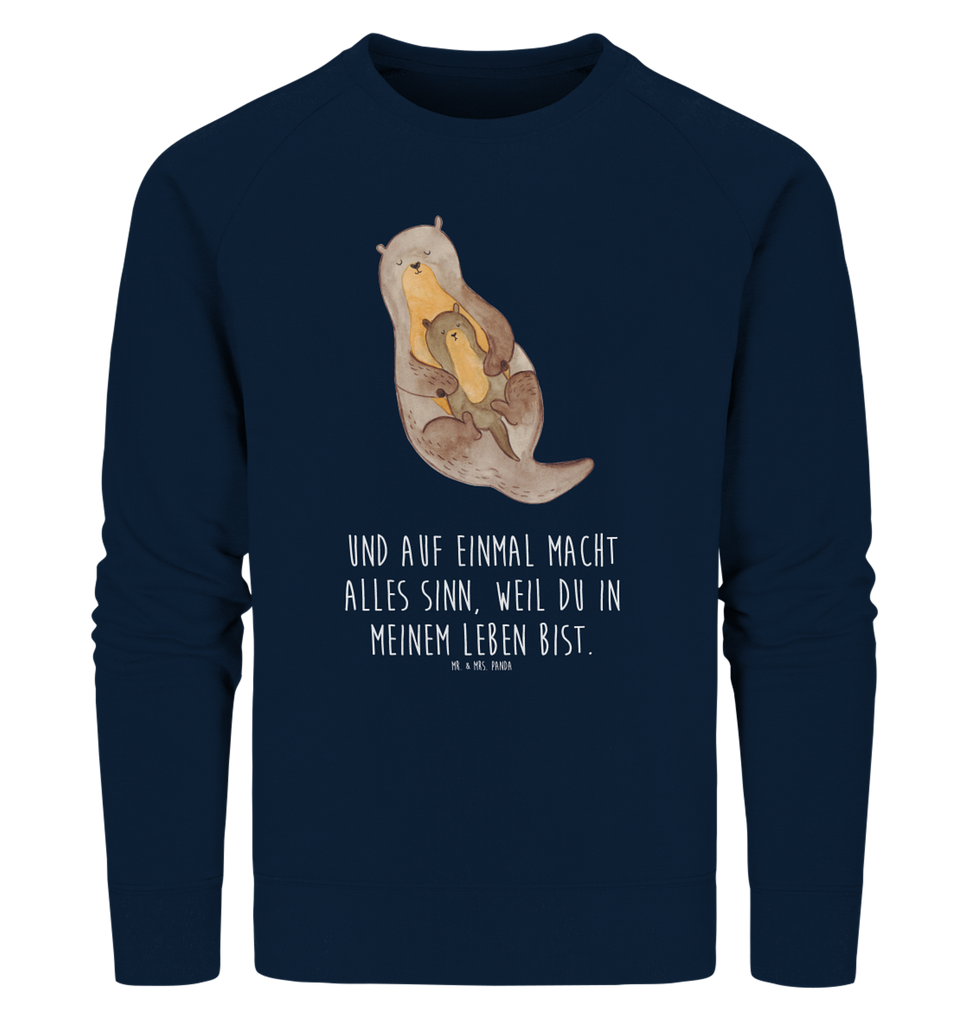 Organic Pullover Otter mit Kind Pullover, Pullover Männer, Pullover Frauen, Sweatshirt, Sweatshirt Männer, Sweatshirt Frauen, Unisex, Otter, Fischotter, Seeotter, Otter Seeotter See Otter