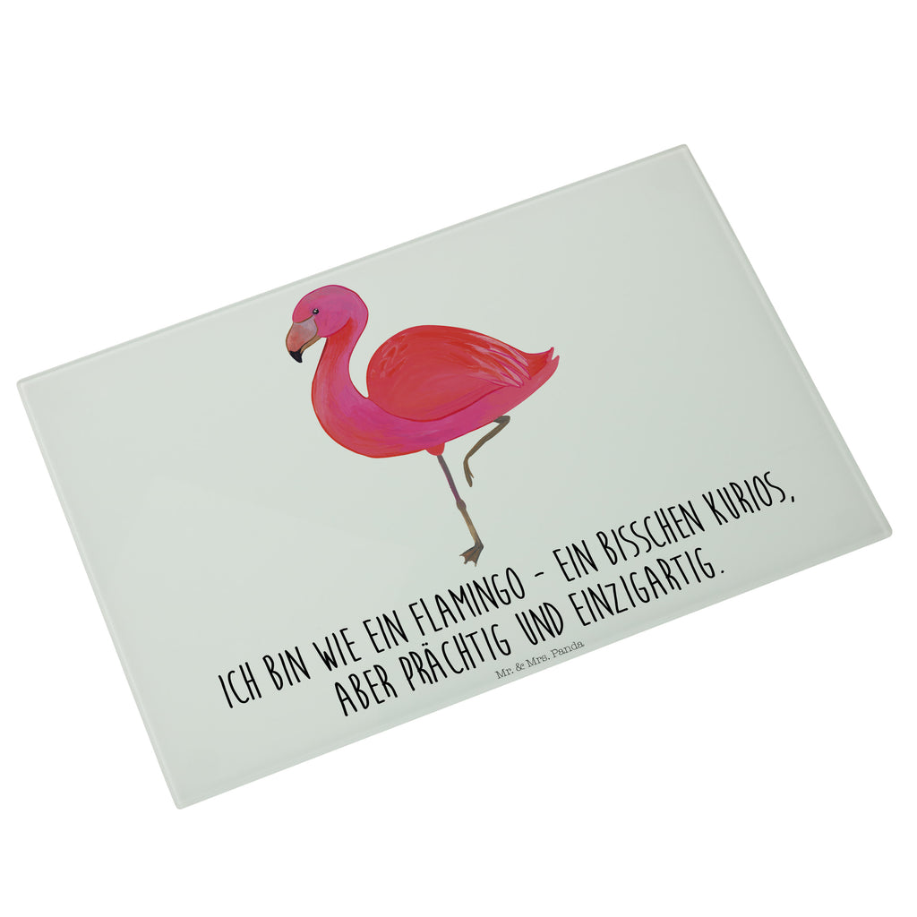 Glasschneidebrett Flamingo classic Glasschneidebrett, Schneidebrett, Flamingo, Einzigartig, Selbstliebe, Stolz, ich, für mich, Spruch, Freundin, Freundinnen, Außenseiter, Sohn, Tochter, Geschwister