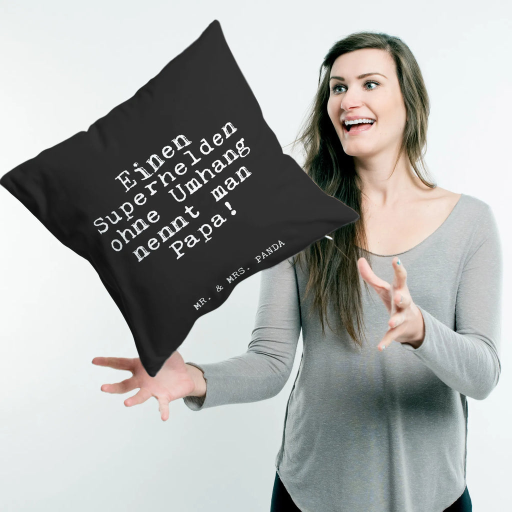 Cushion Einen Superhelden ohne Umhang... 40 x 40, bedroom, 40x40, Pillow, pillows, bed, pillow case, sofa, couch, fluffy, settee, pad, soft, cushion, saying, sayings, funny, wisdom, quotes, Glizzer Spell Proverbs Wisdom Quotes Funny Wisdom Words