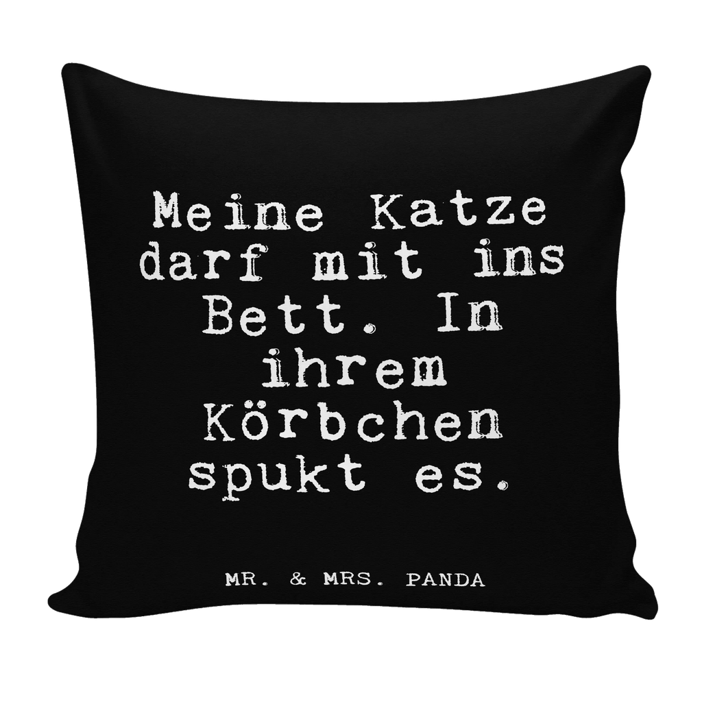 Cushion Meine Katze darf mit... 40x40, bedroom, pillow case, Pillow, cushion, bed, pillows, 40 x 40, pad, fluffy, soft, couch, sofa, settee, saying, sayings, funny, wisdom, quotes, Glizzer Spell Proverbs Wisdom Quotes Funny Wisdom Words