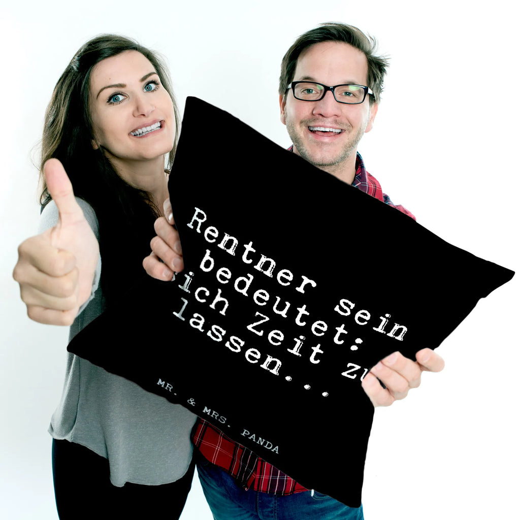 Cushion Rentner sein bedeutet: sich... settee, pillow case, sofa, soft, 40 x 40, Pillow, 40x40, pad, fluffy, bed, bedroom, couch, pillows, cushion, saying, sayings, funny, wisdom, quotes, Glizzer Spell Proverbs Wisdom Quotes Funny Wisdom Words