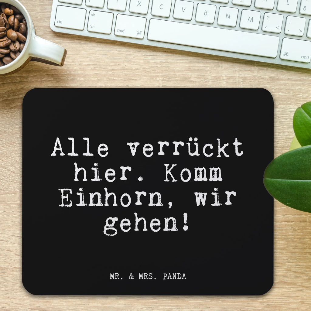 Podkładka pod mysz Alle verrückt hier. Komm... Przysłowie, przysłowia, zabawne przysłowia, mądrości, cytaty, prezenty z przysłowiami
