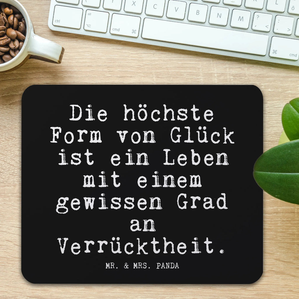 Mauspad Fun Talk Die höchste Form von Glück ist ein Leben mit einem gewissen Grad an Verrücktheit. Arbeitszimmer, PC Zubehör, Designer Mauspad, Mausunterlage, Computer zubehör, Mousepad, Büroausstattung, Einzigartiges Mauspad, Mauspad Büro, Mauspad, Spruch, Sprüche, lustige Sprüche, Weisheiten, Zitate, Spruch Geschenke, Glizer Spruch Sprüche Weisheiten Zitate Lustig Weisheit Worte
