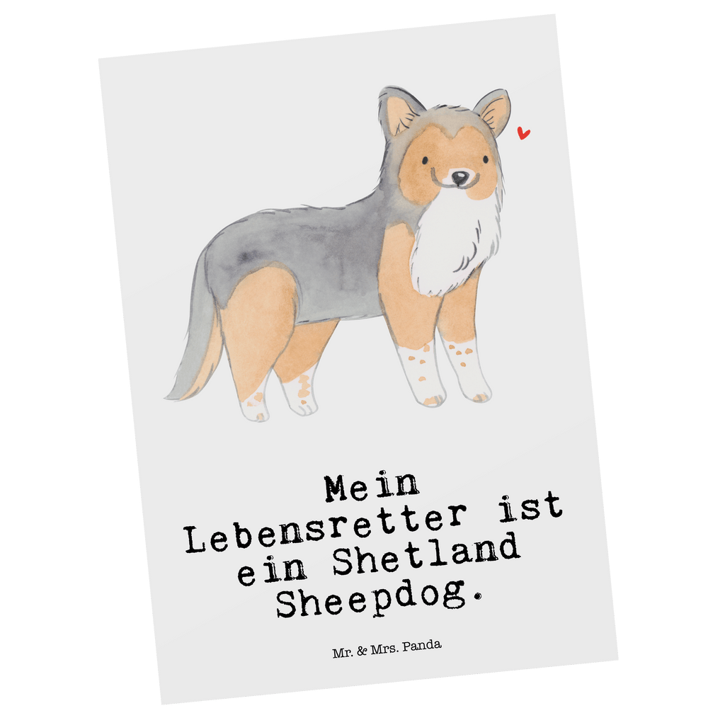 Postkarte Shetland Sheepdog Lebensretter Geschenkkarte, Grußkarte, Karte, Einladung, Ansichtskarte, Geburtstagskarte, Einladungskarte, Dankeskarte, Hund, Hunderasse, Rassehund, Hundebesitzer, Geschenk, Tierfreund, Schenken, Welpe, Shetland Sheepdog, Sheltie