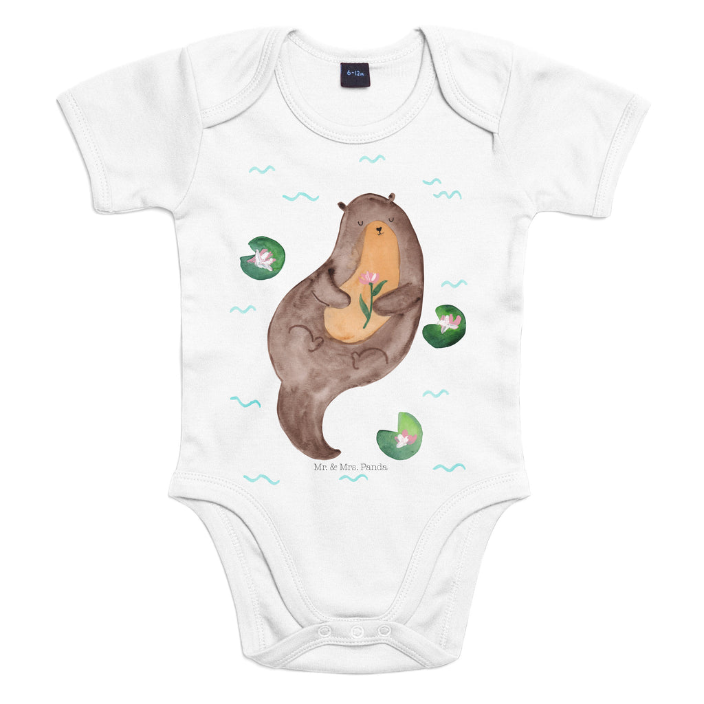 Organic Baby Body Otter Seerose Babykleidung, Babystrampler, Strampler, Wickelbody, Baby Erstausstattung, Junge, Mädchen, Otter, Fischotter, Seeotter, Otter Seeotter See Otter