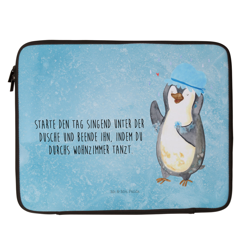 Notebook Tasche Pinguin duscht Notebook Tasche, Laptop, Computertasche, Tasche, Notebook-Tasche, Notebook-Reisehülle, Notebook Schutz, Pinguin, Pinguine, Dusche, duschen, Lebensmotto, Motivation, Neustart, Neuanfang, glücklich sein