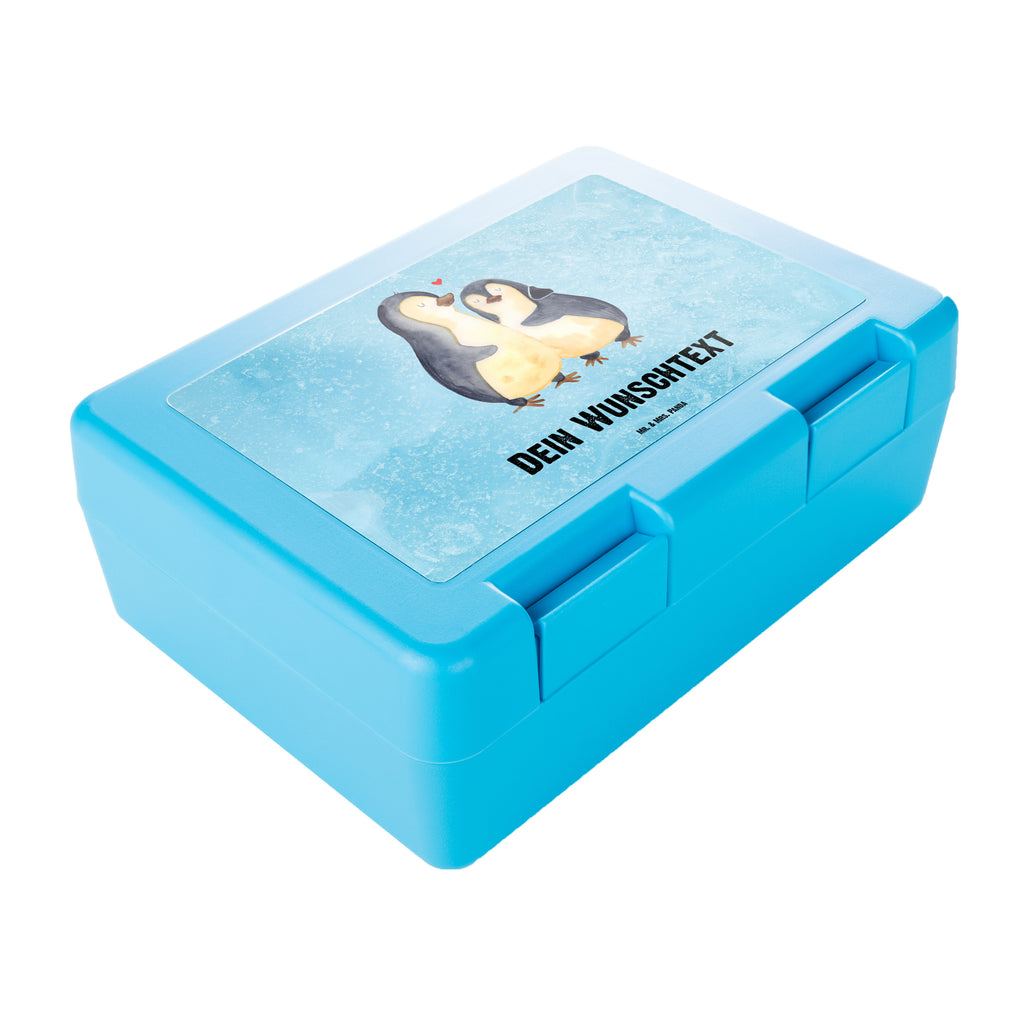 Personalisierte Brotdose Pinguin umarmend Brotdose personalisiert, Brotbox, Snackbox, Lunch box, Butterbrotdose, Brotzeitbox, Pinguin, Liebe, Liebespaar, Liebesbeweis, Liebesgeschenk, Verlobung, Jahrestag, Hochzeitstag, Hochzeit, Hochzeitsgeschenk