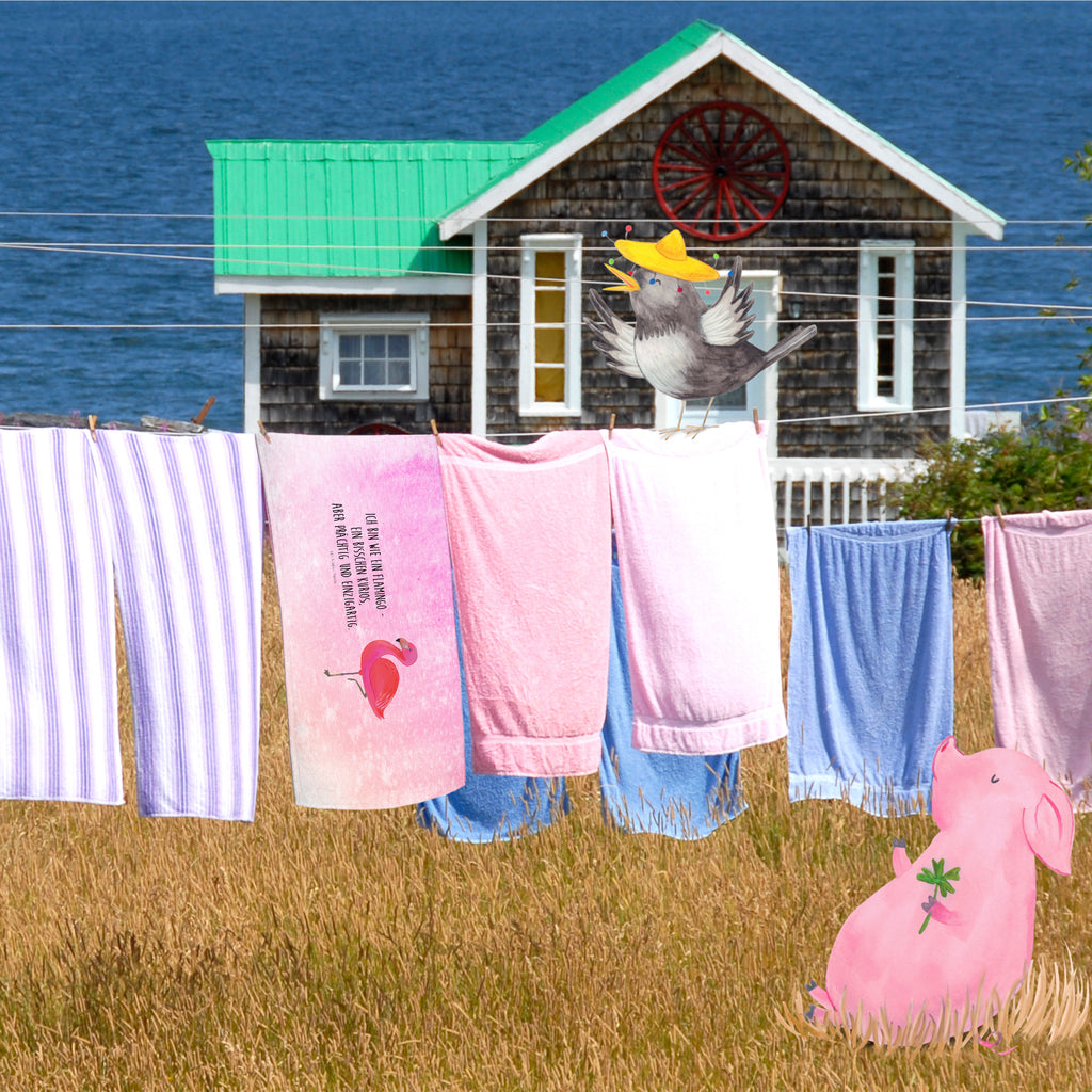 Handtuch Flamingo classic Handtuch, Badehandtuch, Badezimmer, Handtücher, groß, Kinder, Baby, Flamingo, Einzigartig, Selbstliebe, Stolz, ich, für mich, Spruch, Freundin, Freundinnen, Außenseiter, Sohn, Tochter, Geschwister