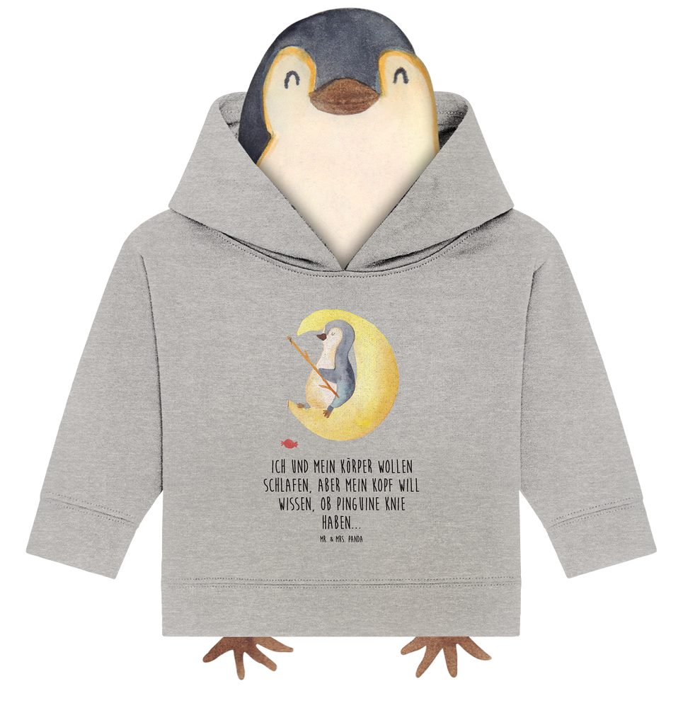 Organic Baby Hoodie Pinguin Mond Baby Kapuzenshirt, Baby Kapuzensweatshirt, Baby Hoodie, Baby Pullover, Pinguin, Pinguine, Spruch, schlafen, Nachtruhe, Einschlafen, Schlafzimmer, Schlafstörungen, Gästezimmer
