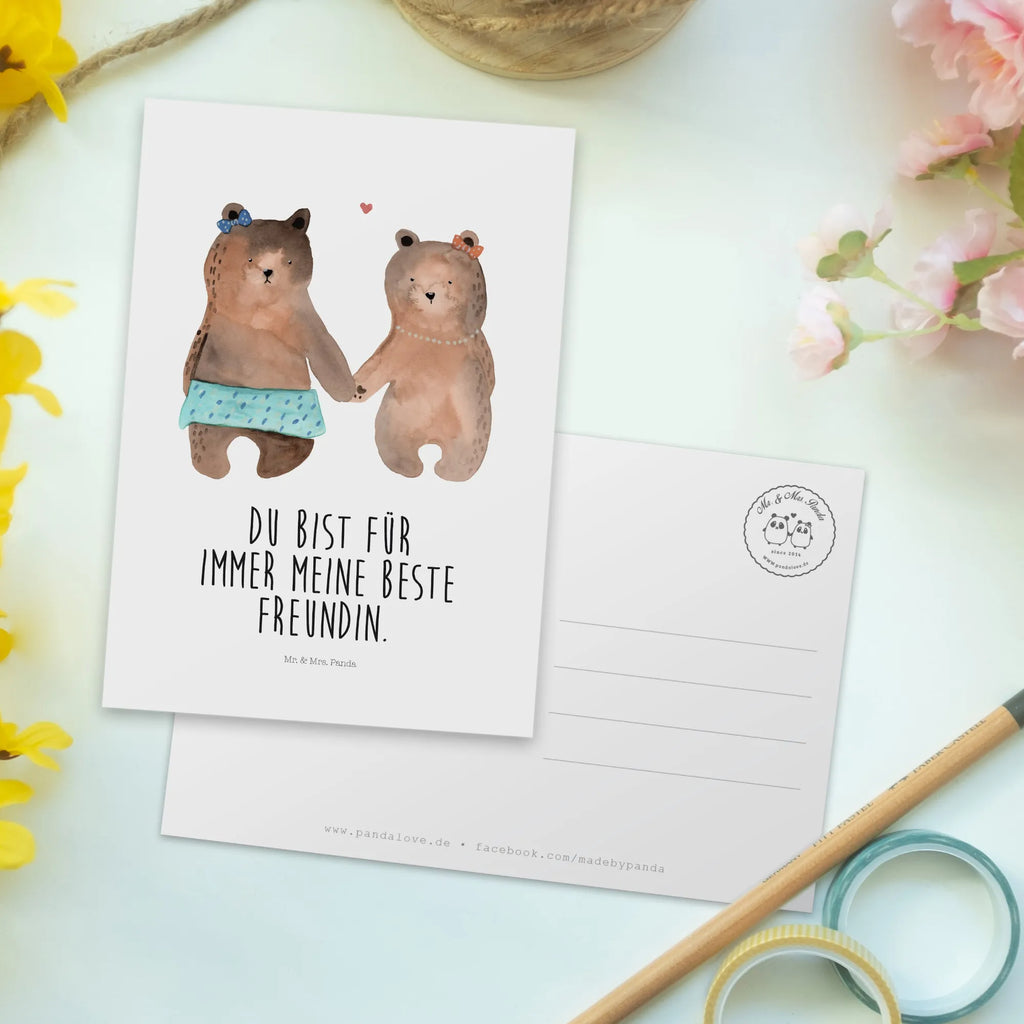 Pocztówka Niedźwiedź przyjaciółka Einladungskarte, Dankeskarte, Geburtstagskarte, Ansichtskarten, Ansichtskarte, Karte, Postkarte, Grußkarte, Einladungskarten Geburtstag, Einladung Geburtstag, Geschenkkarte, Einladung, Bär, Teddy, Teddybär, Bär Freundin Beste Freund Liebe Liebesbeweis Verliebt Kumpel Kumpeliene