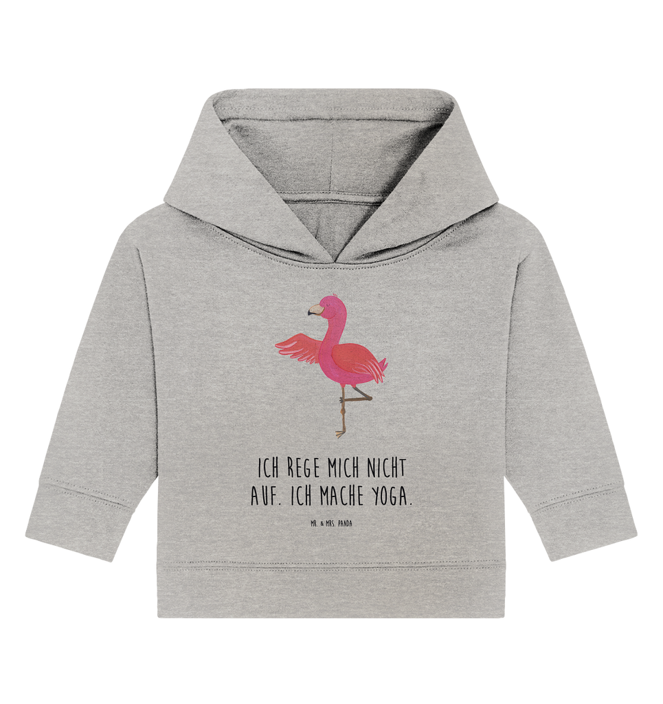 Organic Baby Hoodie Flamingo Yoga Baby Kapuzenshirt, Baby Kapuzensweatshirt, Baby Hoodie, Baby Pullover, Flamingo, Vogel, Yoga, Namaste, Achtsamkeit, Yoga-Übung, Entspannung, Ärger, Aufregen, Tiefenentspannung