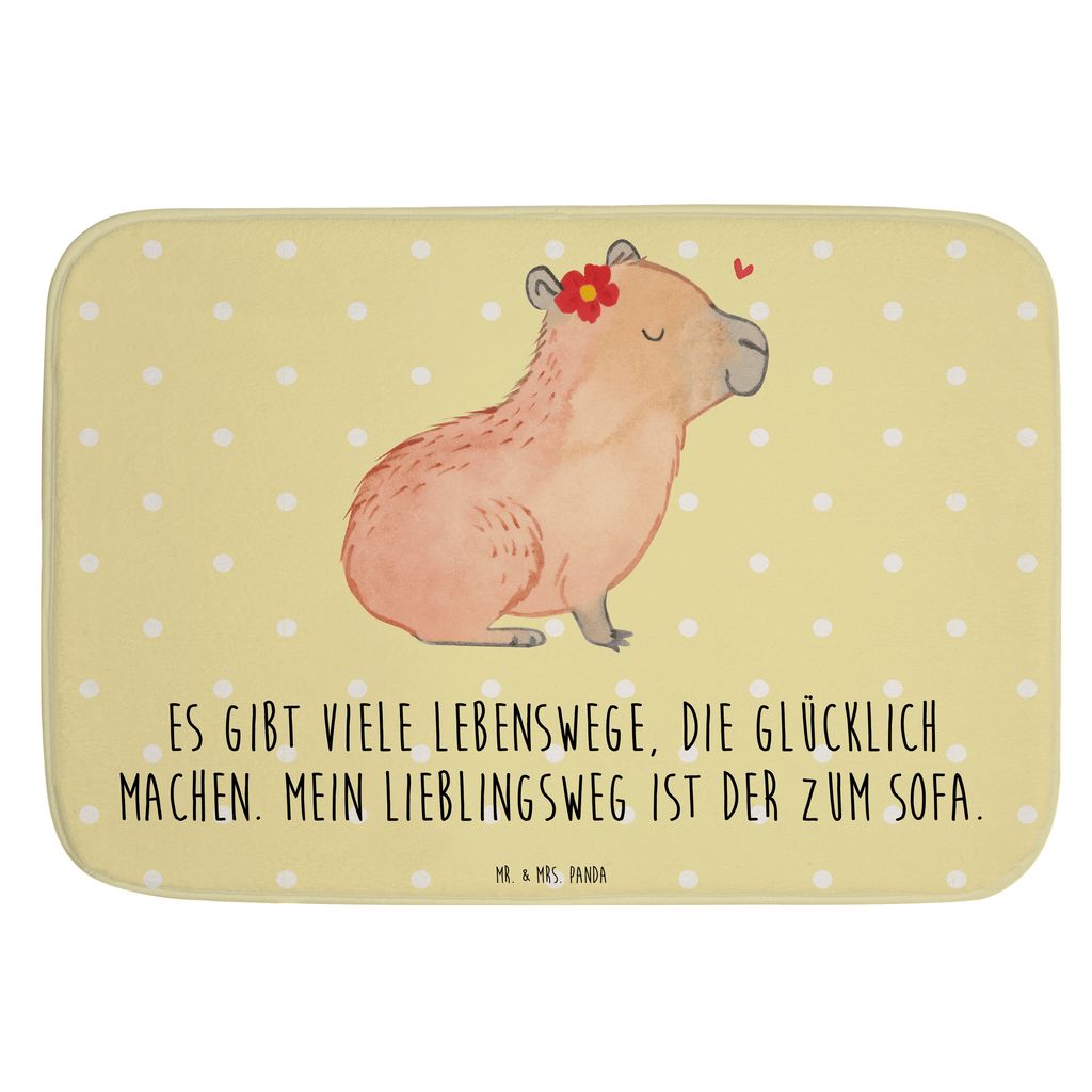 Badvorleger Capybara Blume Badematte, Badteppich, Duschvorleger, Badezimmerteppich, Badezimmermatte, Badvorleger, Duschmatte, Duschteppich, Tiermotive, Gute Laune, lustige Sprüche, Tiere, Capybara