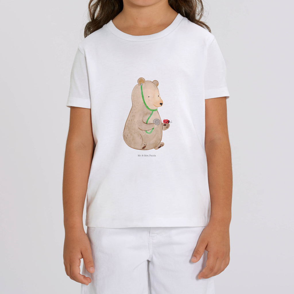 Organic Kinder T-Shirt Bär Arzt Kinder T-Shirt, Kinder T-Shirt Mädchen, Kinder T-Shirt Jungen, Bär, Teddy, Teddybär, Arzt, Ärztin, Doktor, Professor, Doktorin, Professorin